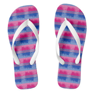 BISEXUAL PRIDE DISTRESSED DESIGN -.pnn Flip Flops