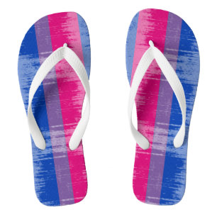 BISEXUAL PRIDE DISTRESSED DESIGN -.pnn Flip Flops