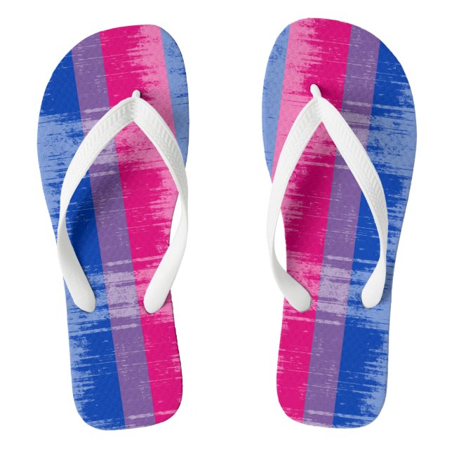 BISEXUAL PRIDE DISTRESSED DESIGN -.pnn Flip Flops (Fußbett)