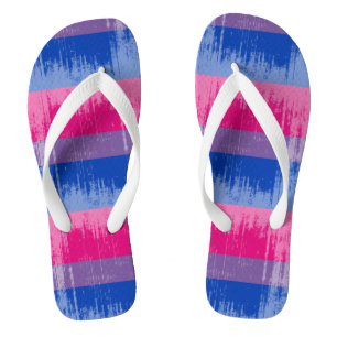 BISEXUAL PRIDE DISTRESSED DESIGN -.pnng Flip Flops