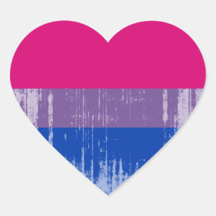 Bisexual Pride distressed.png Herz-Aufkleber