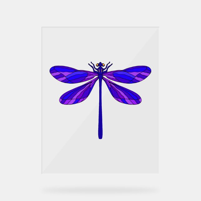 Bisexual Pride Dragonfly Acrylschild (Vorderseite)