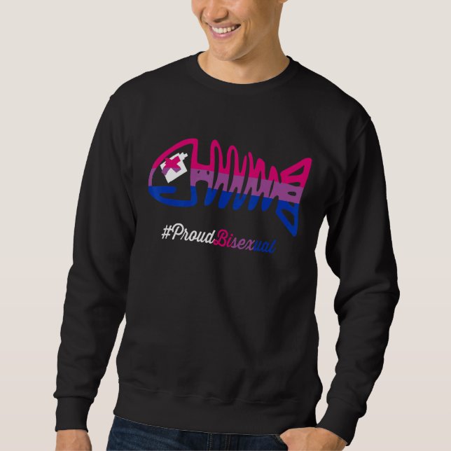 Bisexual Pride Fish Skeleton Lgbtq Bisexuality Bi Sweatshirt (Vorderseite)