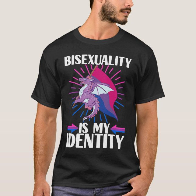 Bisexual Pride Flag Bisexual Dragon T-Shirt (Vorderseite)