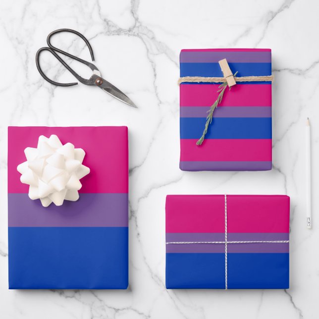 Bisexual Pride Flag Geschenkpapier Set (Vorderseite)