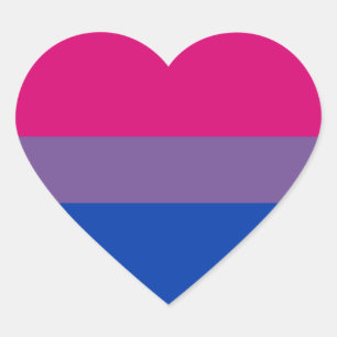 Bisexual Pride Flag Herz-Aufkleber
