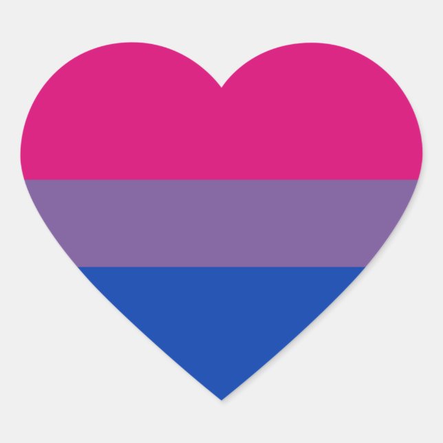 Bisexual Pride Flag Herz-Aufkleber (Vorderseite)