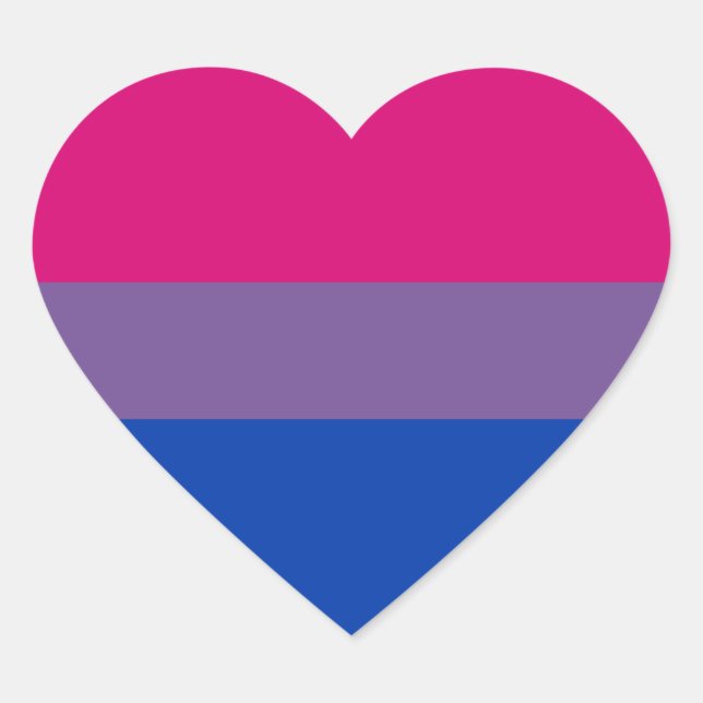 Bisexual Pride Flag Herz-Aufkleber (Vorderseite)