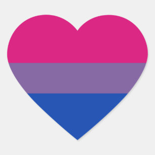 Bisexual Pride Flag Herz-Aufkleber