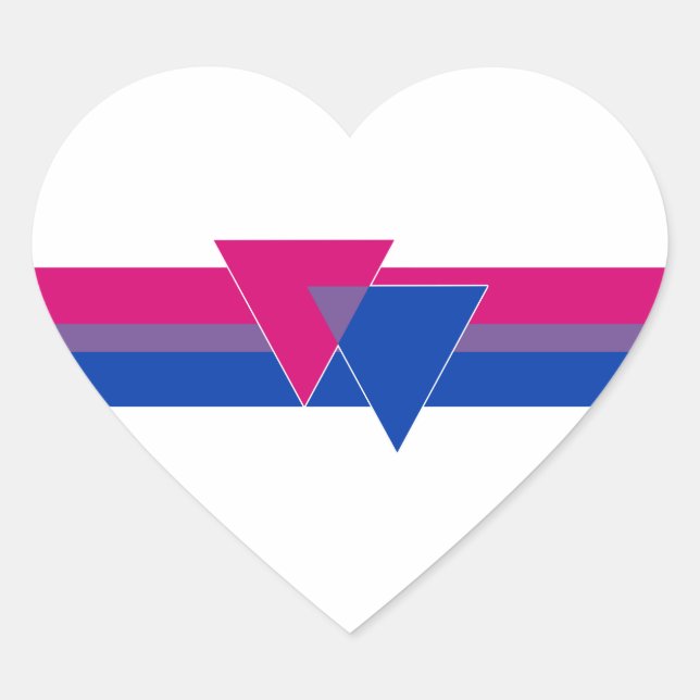 Bisexual Pride Flag Herz-Aufkleber (Vorderseite)