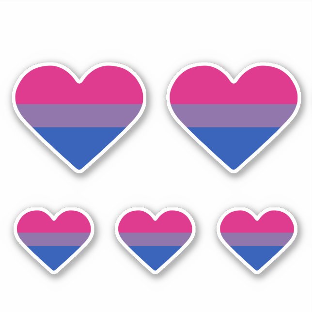 Bisexual Pride Flag Herz Aufkleber (Vorderseite)