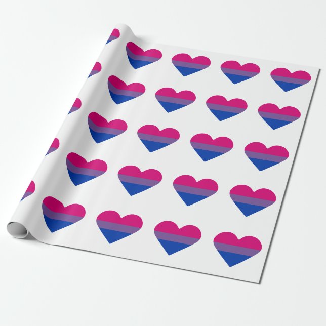 Bisexual Pride Flag Herz Geschenkpapier (Ungerollt)