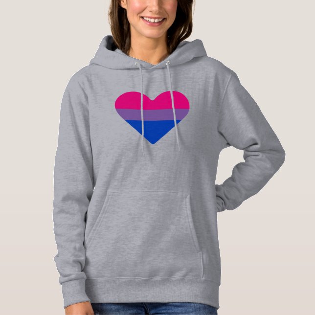 Bisexual Pride Flag Herz Hoodie (Vorderseite)
