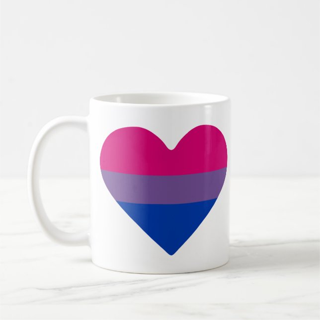Bisexual Pride Flag Herz Kaffeetasse (Links)