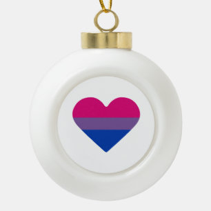 Bisexual Pride Flag Herz Keramik Kugel-Ornament