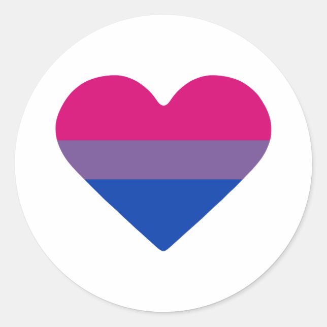 Bisexual Pride Flag Herz Runder Aufkleber (Vorderseite)