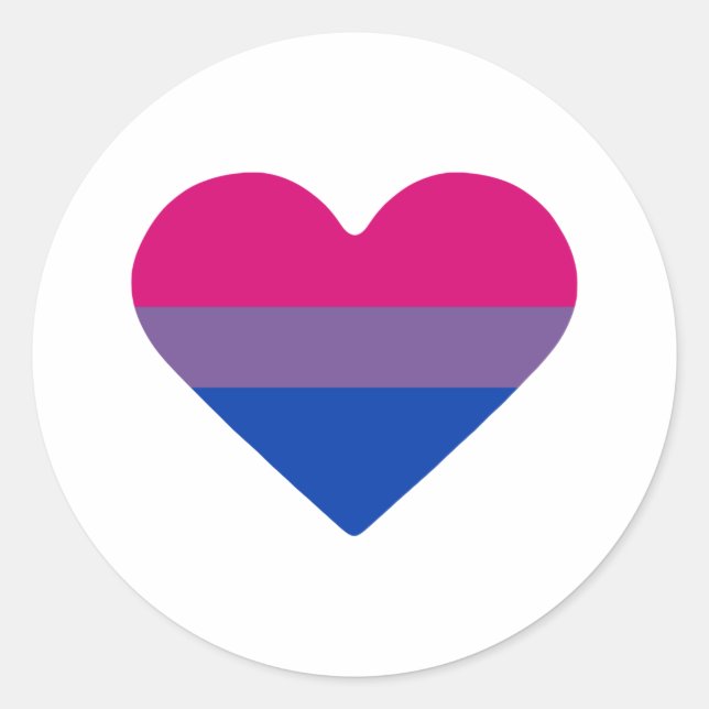 Bisexual Pride Flag Herz Runder Aufkleber (Vorderseite)