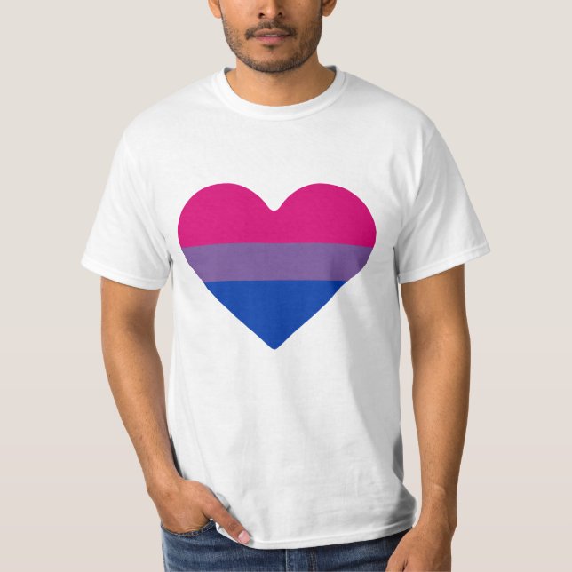 Bisexual Pride Flag Herz T-Shirt (Vorderseite)