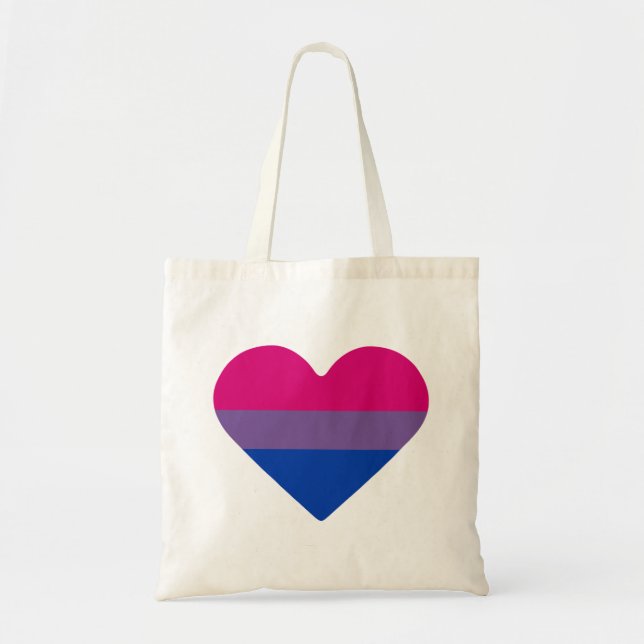Bisexual Pride Flag Herz Tragetasche (Vorne)