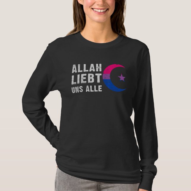 Bisexual Pride Flag Hilal Halbmond Islam 1 T-Shirt (Vorderseite)