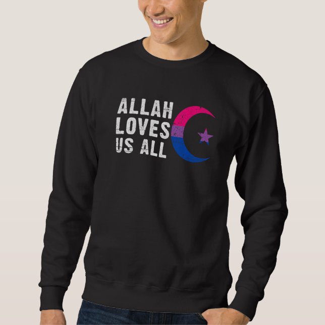 Bisexual Pride Flag Hilal Halbmond Islam Sweatshirt (Vorderseite)