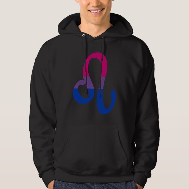Bisexual Pride Flag Leo Zodiac Sign Hoodie (Vorderseite)