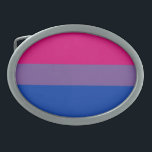 Bisexual Pride Flag Ovale Gürtelschnalle<br><div class="desc">Die bisexuelle Stolperflagge wurde 1998 entworfen, um der Bisexuellen-Gemeinschaft ein eigenes Wahrzeichen zu verleihen, das mit der Gay Pride-Fahne der größeren LGBT-Gemeinschaft vergleichbar ist, und die Sichtbarkeit von Bisexuellen sowohl innerhalb der Gesellschaft als auch innerhalb der LGBT-Gemeinschaft zu erhöhen. Der tiefe Rosa- oder Rose-Streifen an der Spitze der Fahne stellt...</div>