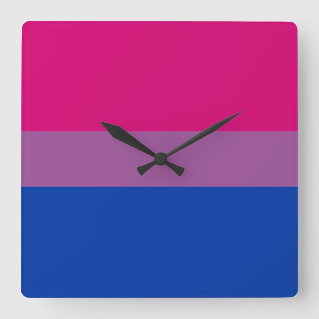 Bisexual Pride Flag Quadratische Wanduhr (Vorderseite)