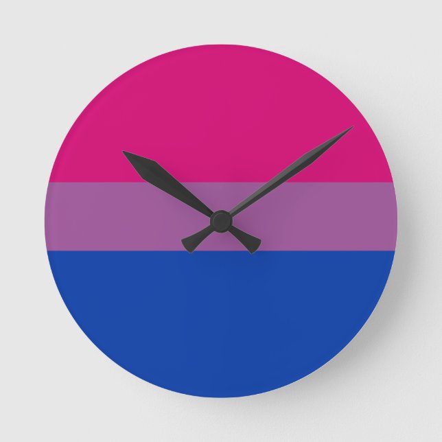 Bisexual Pride Flag Runde Wanduhr (Vorderseite)