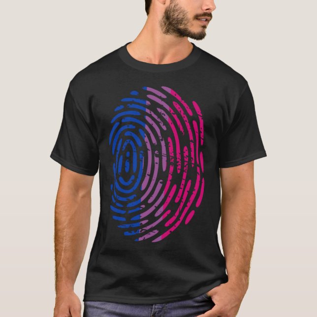 Bisexual Pride Flag Thumb Print Thumbprint LGBT Ae T-Shirt (Vorderseite)