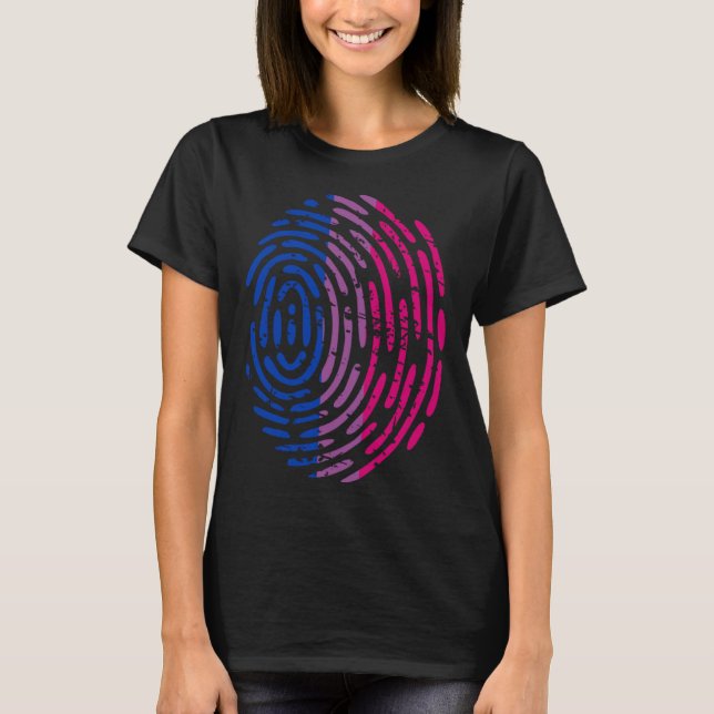 Bisexual Pride Flag Thumb Print Thumbprint LGBT Ae T-Shirt (Vorderseite)