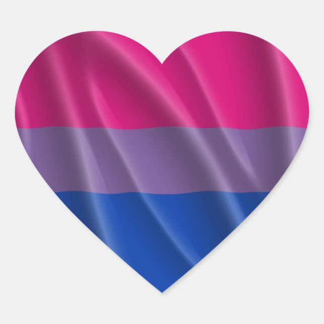 BISEXUAL PRIDE FLAG WAVY DESIGN - 2014 PRIDE.png Herz-Aufkleber (Vorderseite)