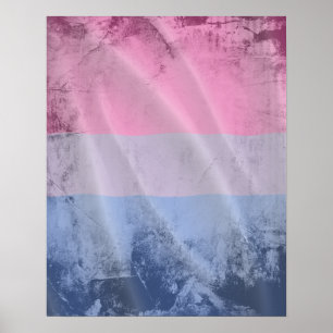 BISEXUAL PRIDE FLAG WAVY DESIGN POSTER