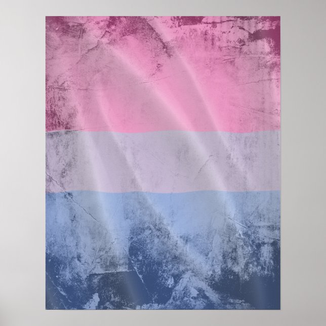 BISEXUAL PRIDE FLAG WAVY DESIGN POSTER (Vorne)