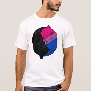 Bisexual Pride Gay LGBT Monat Yin Yang Cats T-Shirt