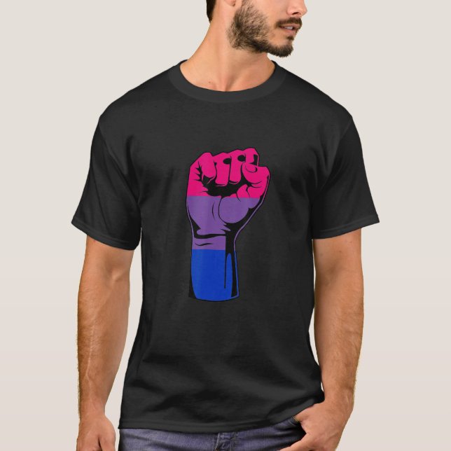 Bisexual Pride Handfist Bisexual Flag LGBTQ Pride  T-Shirt (Vorderseite)