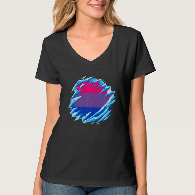 Bisexual Pride Ice Melting Bisexual Flag LGBTQ Bis T-Shirt (Vorderseite)