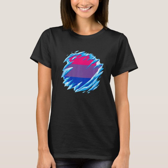Bisexual Pride Ice Melting Bisexual Flag LGBTQ Bis T-Shirt (Vorderseite)