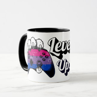 Bisexual Pride Level Up Tiger Paw Controller Mug Tasse
