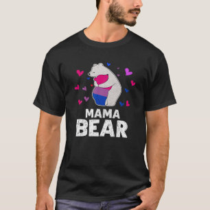 Bisexual Pride Mama Bear Bi Flag LGBTQ Mama Ally W T-Shirt