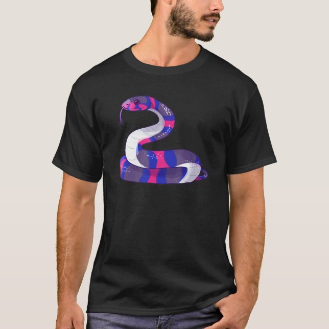 Bisexual Pride Snake Lgbt Bisexual Flag Snakes Rep T-Shirt (Vorderseite)