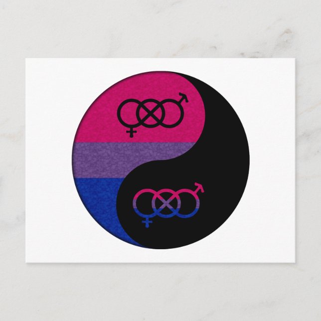 Bisexual Pride Yin und Yang-Symbol im Stolperflagg Postkarte (Vorderseite)