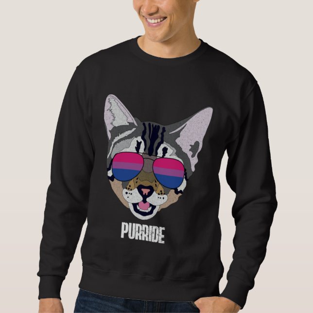 Bisexual Purride Bi Pride Cat Sweatshirt (Vorderseite)