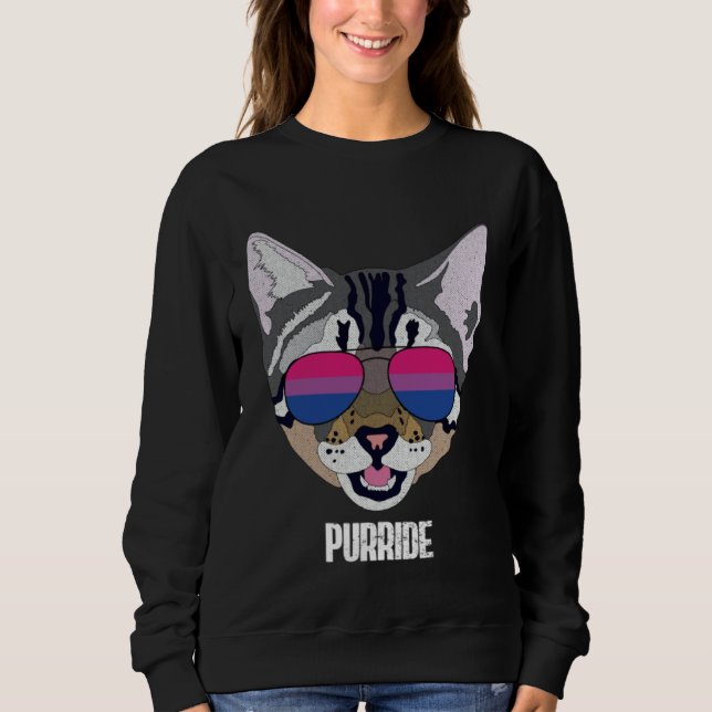 Bisexual Purride Bi Pride Cat Sweatshirt (Vorderseite)