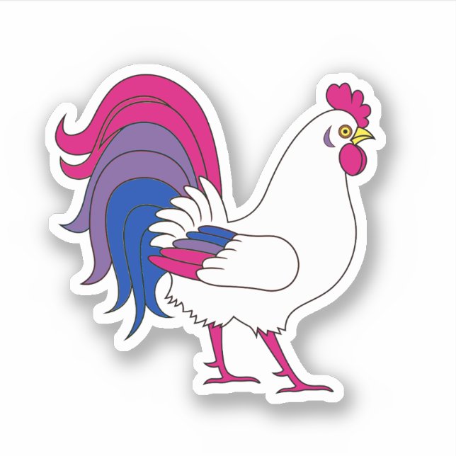 Bisexual Rooster Aufkleber (Vorderseite)