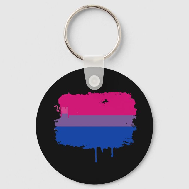 Bisexual Stolz Colors Schlüsselanhänger (Vorderseite)
