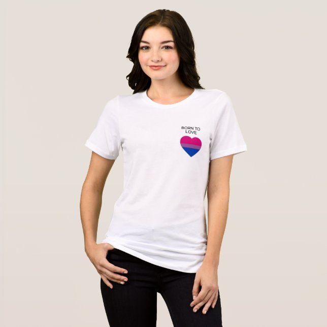 Bisexual Stolz Herz T - Shirt (Vorderseite voll)