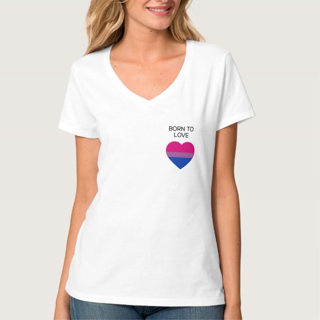 Bisexual Stolz Herz T - Shirt (Vorderseite)
