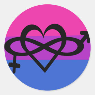 Bisexual-Symbol-Bewusstseins-Stolz-Aufkleber-Liebe Runder Aufkleber