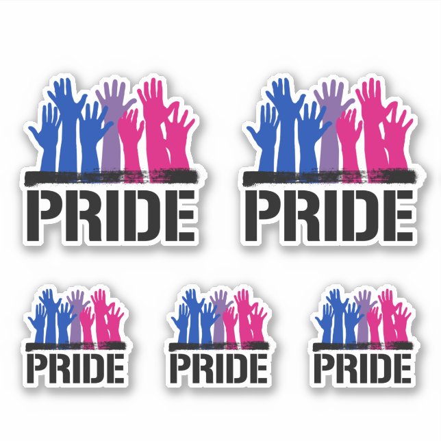 Bisexual Together Pride Aufkleber (Vorderseite)